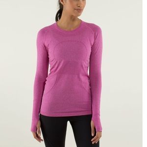 Lululemon Swiftly Long Sleeve Sz XS/S Heathered Raspberry